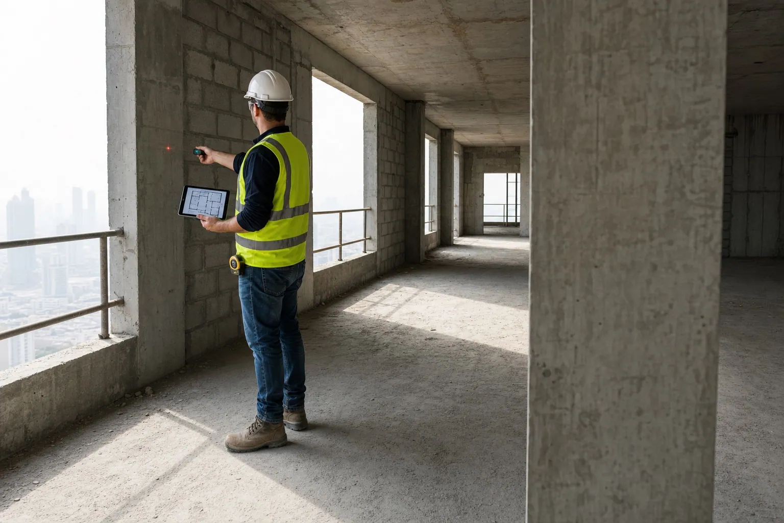 Site survey of a unit before fit-out permit application