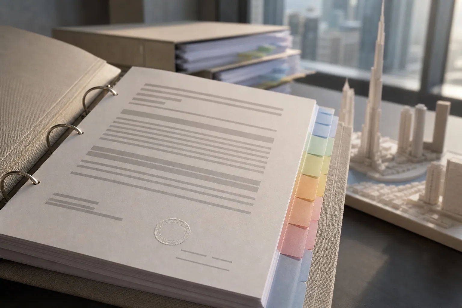 Signed no-objection certificates and approval letters organised in a project dossier
