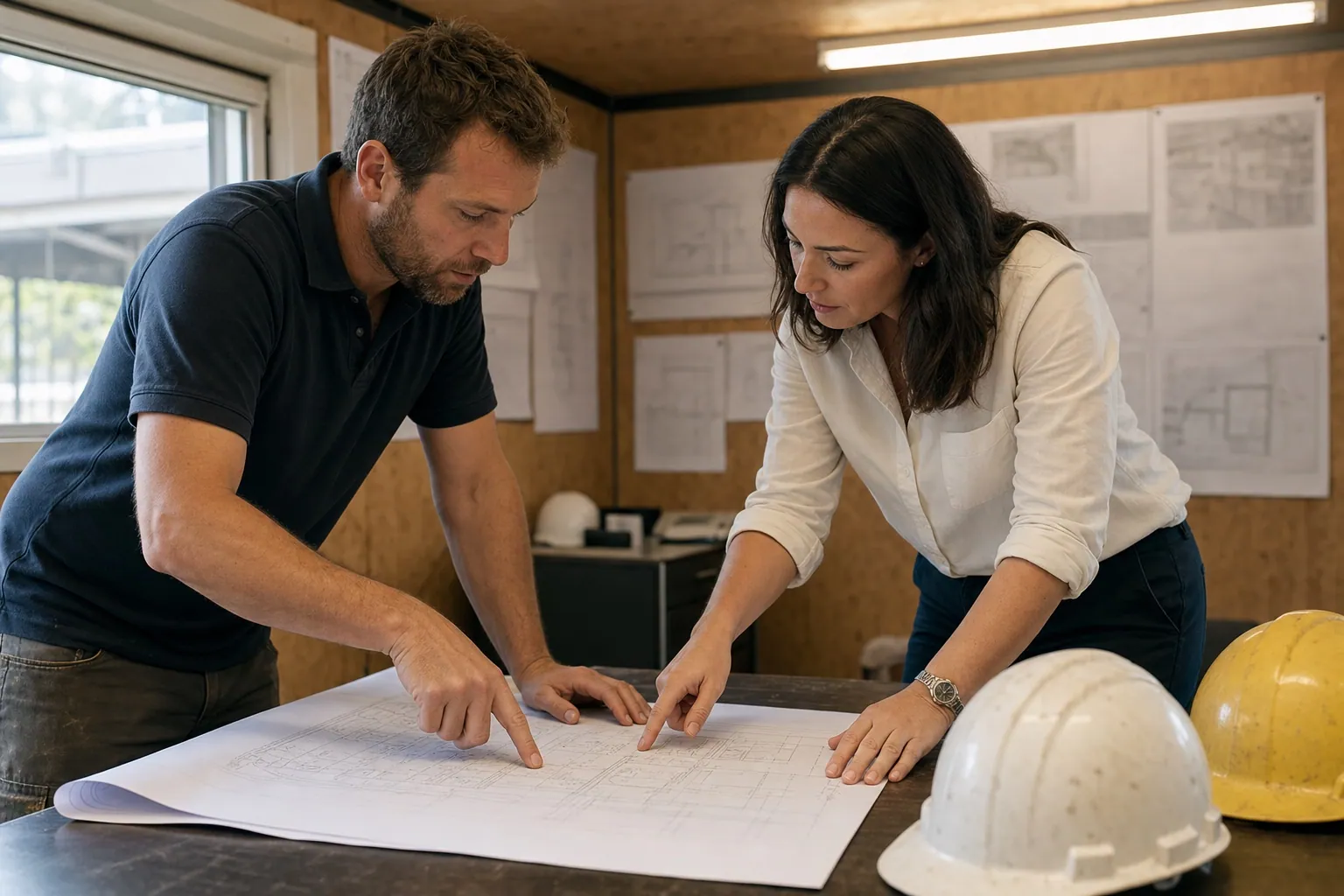 Contractor and approvals consultant coordinating on site in Dubai